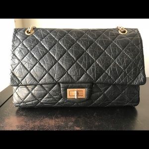 Chanel Black Distressed Lambskin Reissue 226